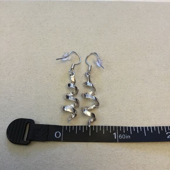 Silver Spiral Crystals Earrings - Picture 7 of 7